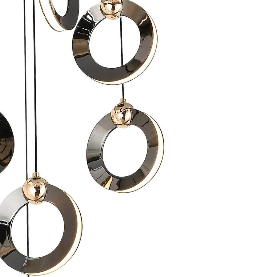 POCOline Pendelleuchte Bendik in Schwarz und Chrom mit LED-Ring aus Metall und Kunststoff, Durchmesser: 40 cm - Bild 3