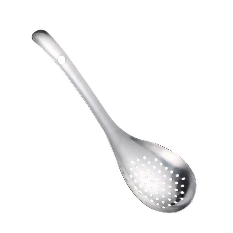 Runder Sieblöffel aus 304 Edelstahl in Silber mit 23 cm Durchmesser - Bild 6