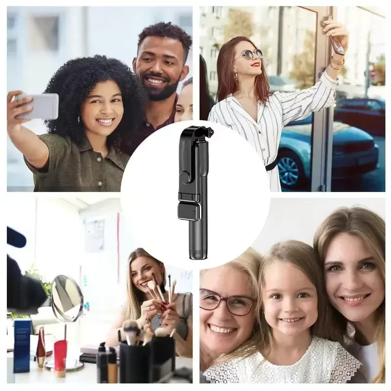 OLOEY 360-Grad Selfie-Stick mit Stativ und Telefonhalter in Schwarz - Bild 3