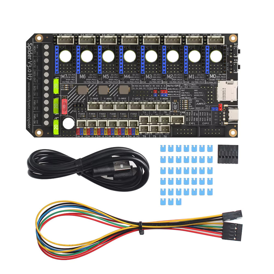 FYSETC Spider V3.0 H7 Motherboard-Steuerplatine in Schwarz für Voron mit 32-Bit STM32H723VGT6, 24V/48V und 8-Achsen TMC2209 TMC5160T Unterstützung - Bild 6