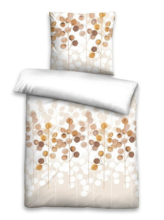 Biberna Bettwäsche Seersucker Feinbiber aus 100% Baumwolle in Gold, B/H: 135 x 200 cm mit 80 x 80 cm Kissenbezug