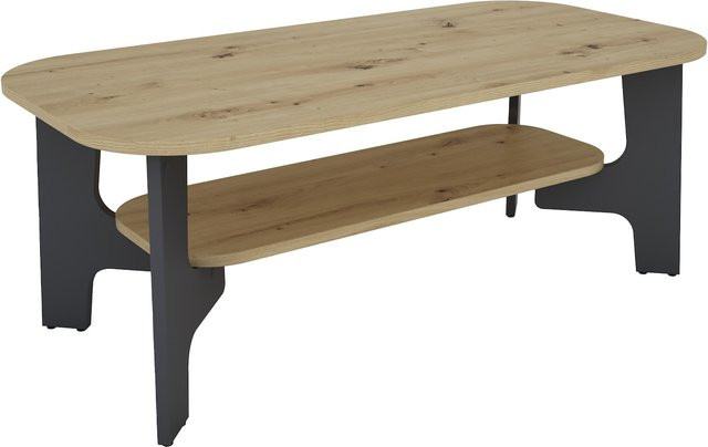 byLIVING Couchtisch JONNY modern in Eiche und Anthrazit, B/T/H: 110 x 55 x 42,5 cm - Bild 1
