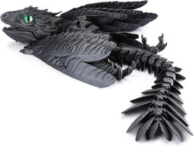 3D-Druck Ahnen-Vogelfedern Drachenflügel Drachenornamente, Fantasy, Schwarz - Bild 1