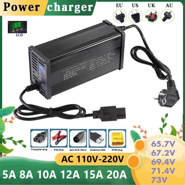 luxuglow Intelligentes LiFePO4 Batterieladegerät für 16S 17S 19S 20S Lithium-Schnellladegerät in Schwarz - Bild 1