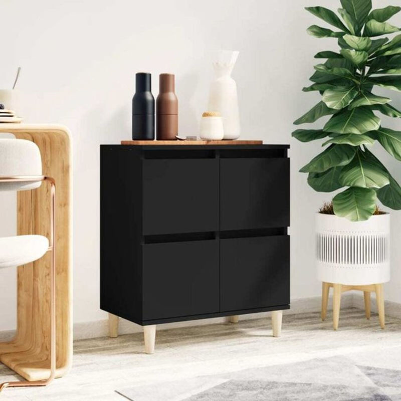 Modernes Sideboard Vidaxl aus Holzwerkstoff in Schwarz, B/T/H: 60 x 35 x 70 cm - Bild 1