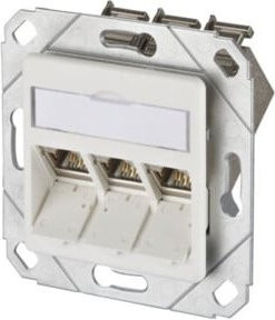 Metz Connect Anschlussdose Cat.6A mit 3x RJ45 Ethernet/LAN in Weiß E-DATmod-3Upk-rws - Bild 1