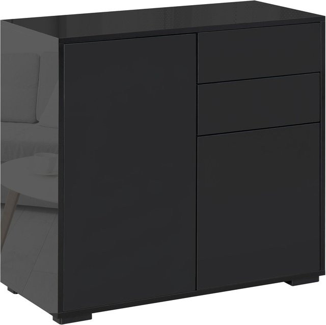 HOMCOM Sideboard Aufbewahrungsschrank mit 2 Schubladen und 2 Türen für Wohnzimmer, Esszimmer, Schlafzimmer oder Arbeitszimmer - Bild 1