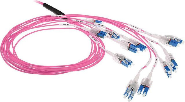 ACT Multimode OM4 Preterm Glasfaserkabel 24F LC Polarity Twist, Länge: 15 m, Farbe: Pink/Lila (DC5503) - Bild 1