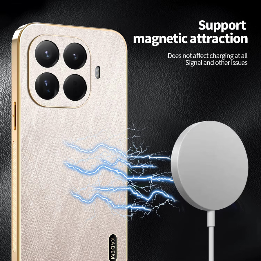 Luxus Magnetische Schutzhülle mit Gold-Seidenmuster für Xiaomi 17T, 15T Pro und 17T Pro in Gold - Bild 4