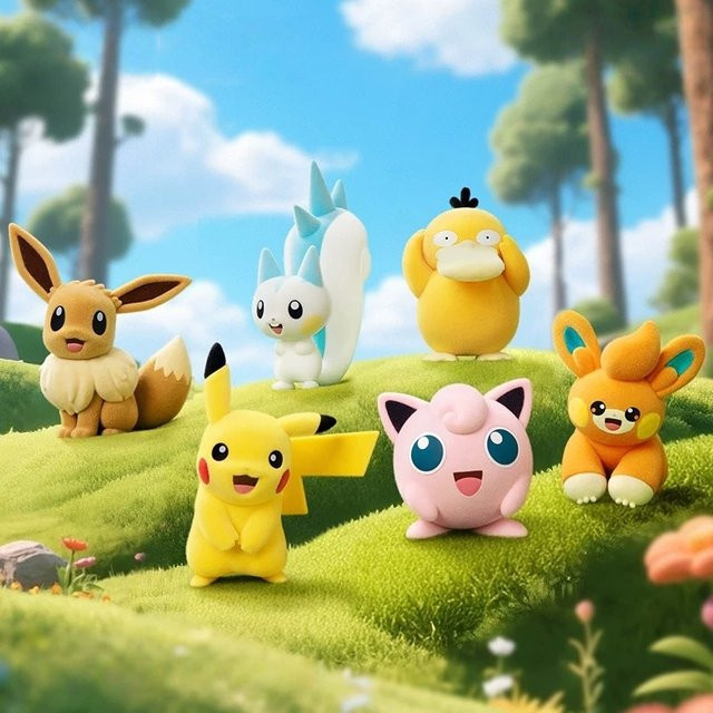 FUNISM Pokemon Anime Figuren Set mit Pikachu, Eevee, Pachirisu und Psyduck in Multicolor - Bild 1