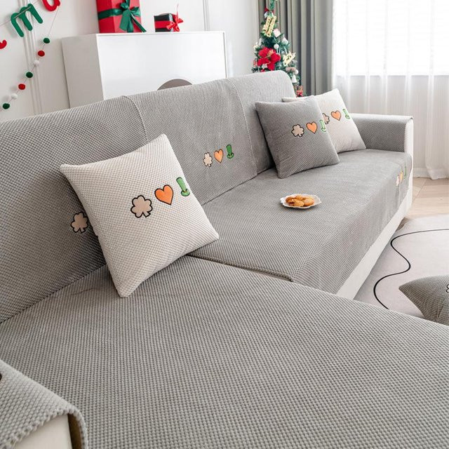 Liebesbaum Kord-Sofakissen Grau, quadratischer Couchbezug aus Polyester, B/T/H: 70 x 70 x 70 cm - Bild 1