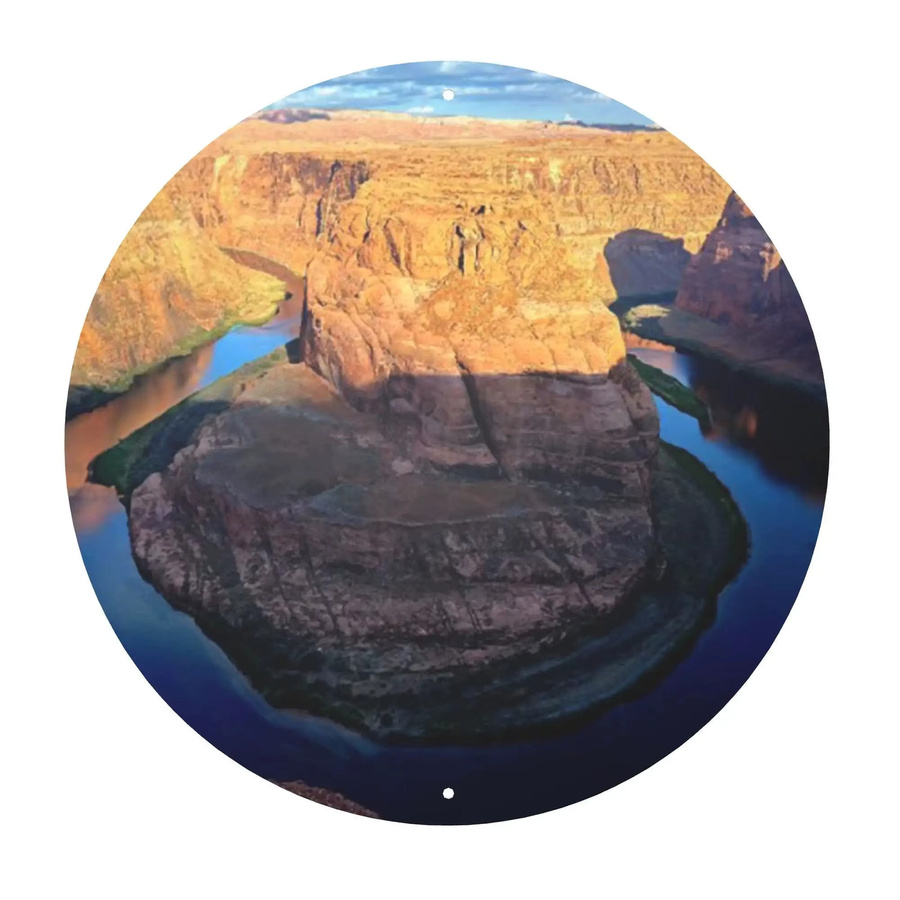 Potdemiel Vintage Route 66 Metallwandkunst Rund – Grand Canyon und Monument Valley Landschaft in Multicolour, Durchmesser: 20 cm - Bild 4