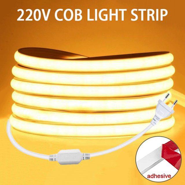Mikenoon COB LED-Band 220V Selbstklebend Weiß für Küchen- und Möbelbeleuchtung - Bild 1