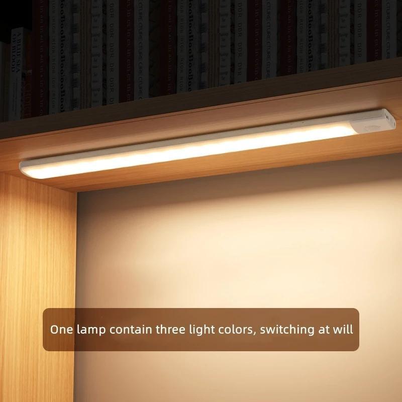 SHIJIN Light Intelligente LED-Lichtleiste mit Bewegungssensor und Induktion, kabellose magnetische COB-Lichtleiste für Kleiderschrank und Küche, dimmbar und wiederaufladbar, Breite: 30 cm, Farbe: Schwarz - Bild 7
