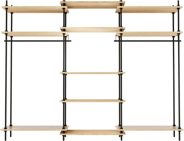 AR Shelving Regalsystem Deco Garderobe XL mit 2 Kleiderschränken in Schwarz Anthrazit B/H/T: 185 x 235 x 35 cm - Bild 2