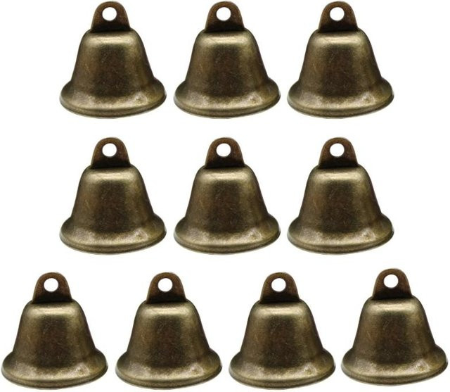 10 Stück kleine Metall-Glöckchen im Vintage-Stil in Gold und Silber für Weihnachts-, Halloween- und Hochzeitsdekorationen oder Haustierhalsbänder - Bild 1