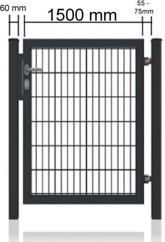 Fa-Bausysteme Gartentor mit Vollrahmen in Anthrazit, verzinkt, B/H: 150 x 200 cm - Bild 1