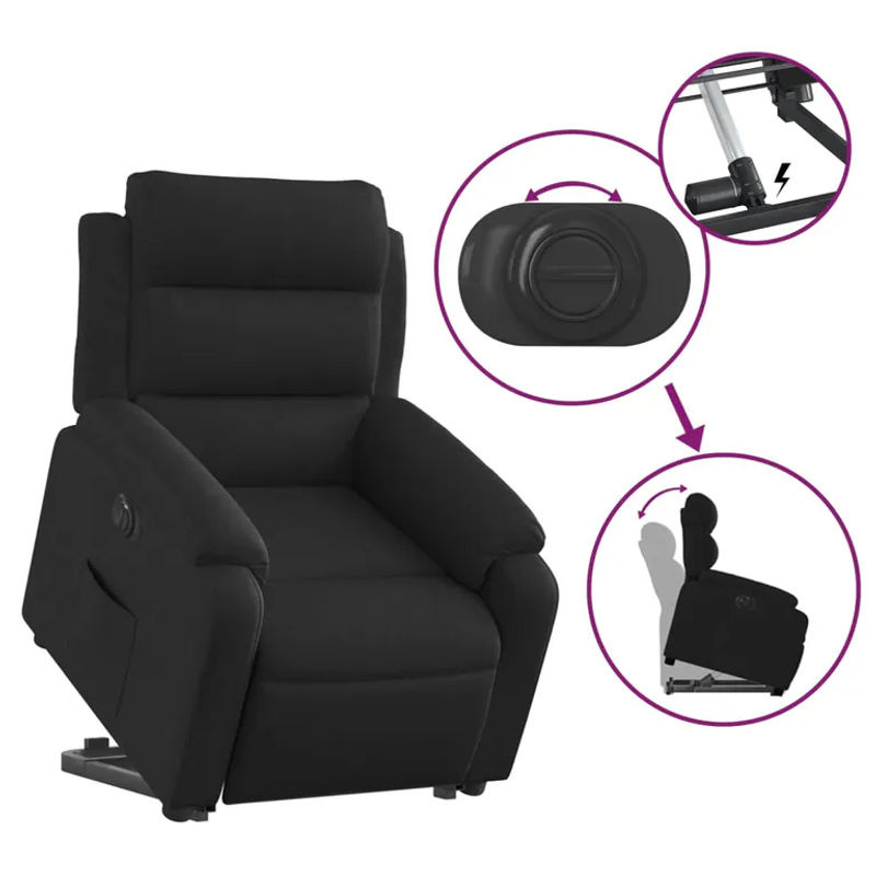 Vidaxl Elektrischer Massagesessel mit Aufstehhilfe in Schwarz - Bild 4