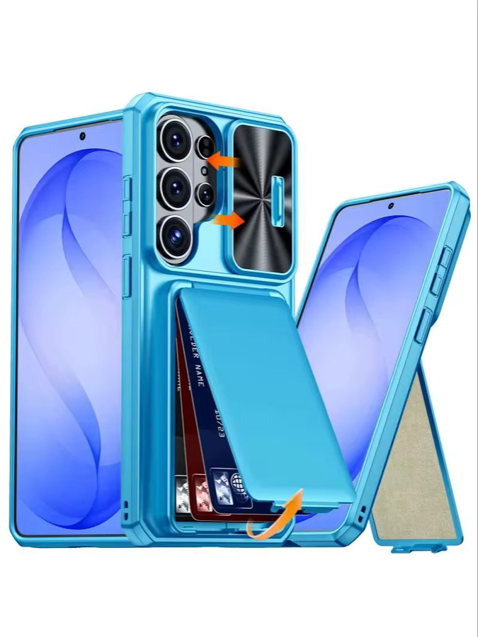 BANGZAO Handyhülle für Samsung Galaxy S26 Ultra mit Kamerahalter, stoßfeste TPU Schutzhülle, Hellblau - Bild 7
