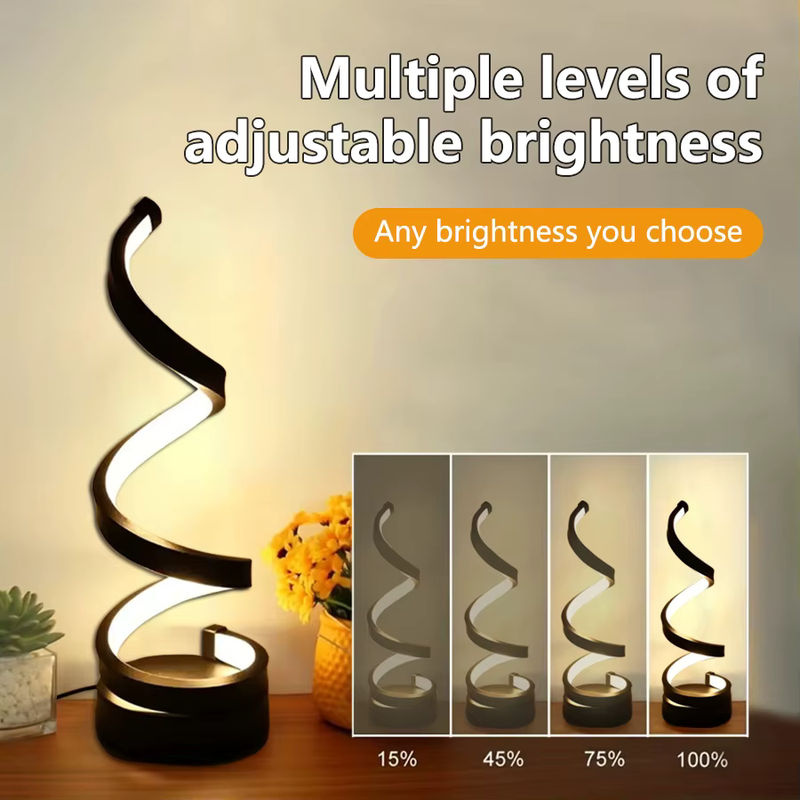 MeeToo Moderne Spirale LED Tischlampe Dimmbar mit Touch-Funktion in Weiß oder Schwarz - Bild 2
