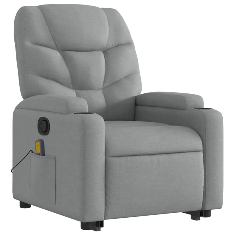 Vidaxl Massagesessel Aufstehhilfe Relaxsessel aus Stoff in Grau - Bild 2
