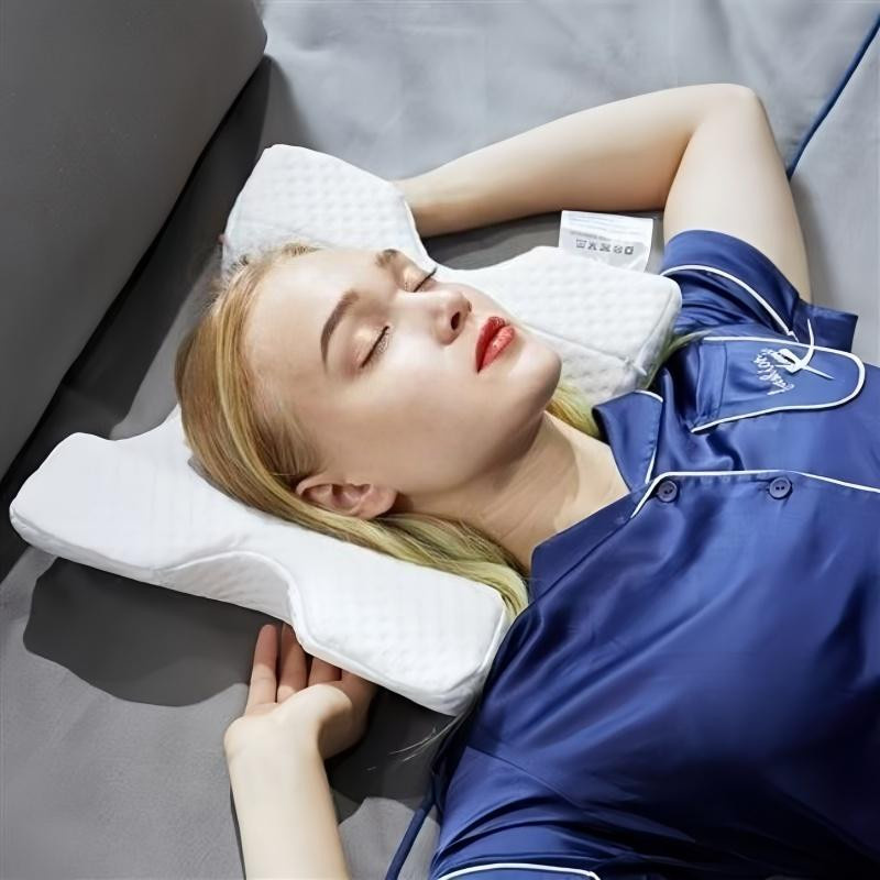 Paar ergonomische U-förmige Memory-Schaum Kissen für Nacken und Beine mit abnehmbarem Bezug aus Tencel und Baumwoll-Polyester-Mischung - Bild 2