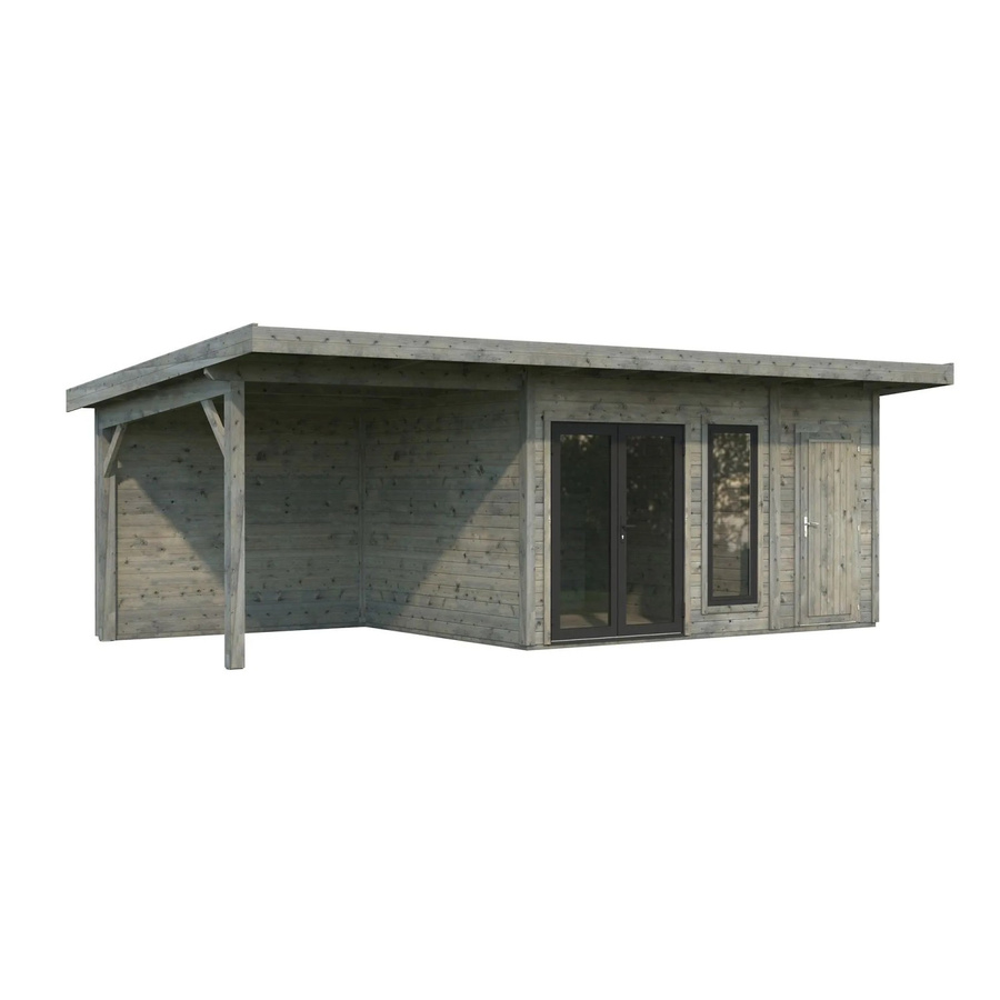 Palmako Holz-Gartenhaus Aurelia Pultdach in Grau mit modernem Design, B/T: 739 x 300 cm - Bild 2