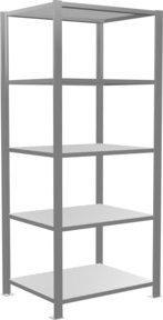 Schulte Lagertechnik Grundregal Büro-Steckregal MULTplus150, verzinkt, grau/silber, B/T/H: 180 x 60 x 75 cm, 5 Fachböden mit Mittelanschlag - Bild 1