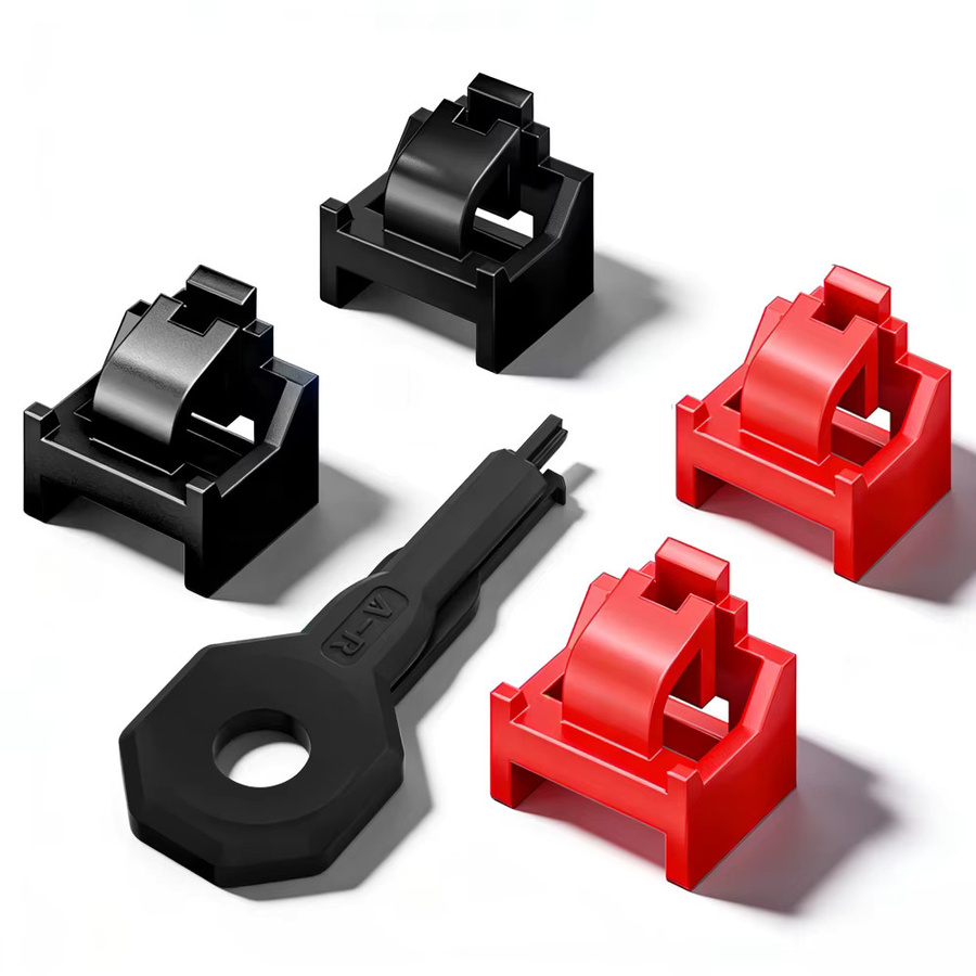 AMPCOM RJ45-Portschlösser mit 10 Schlüsseln in Schwarz zur Netzwerksicherung für Switches, Wandanschlussdosen und Server, 100 Stück - Bild 6