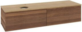 V&B Waschtischunterschrank Antao mit Frontstruktur in Eiche Honig, B/T: 160 x 50 cm - Bild 1
