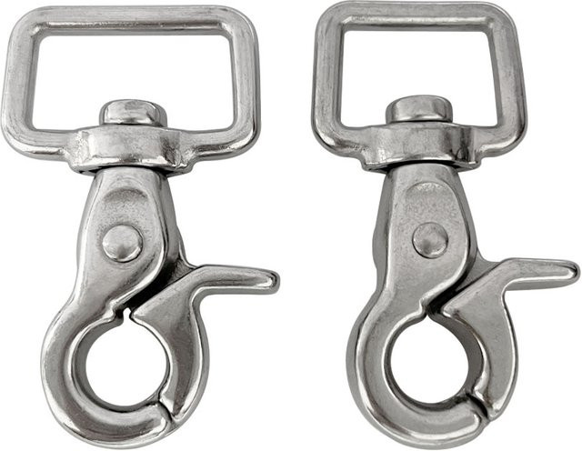 Drehbarer Karabinerhaken mit quadratischem Ring aus Edelstahl 316, 65 mm, robuste Trigger-Druckknöpfe und Ösenverschluss von NERISXB - Bild 1