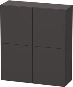 Duravit L-Cube Halbhochschrank mit 2 Türen in Grau supermatt, B/T/H: 70 x 24,3 x 80 cm - Bild 1