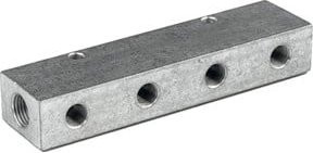 Riegler Verteilerleiste aus Aluminium in Silber mit 2x1/2 Eingang und 3x1/4 Ausgang einseitig - Bild 1