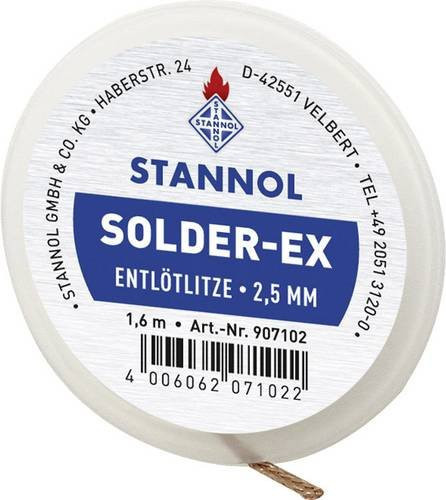 Stannol Solder Ex Entlötlitze mit Flussmittel, Breite: 1,0 mm, Länge: 1,6 m - Bild 1