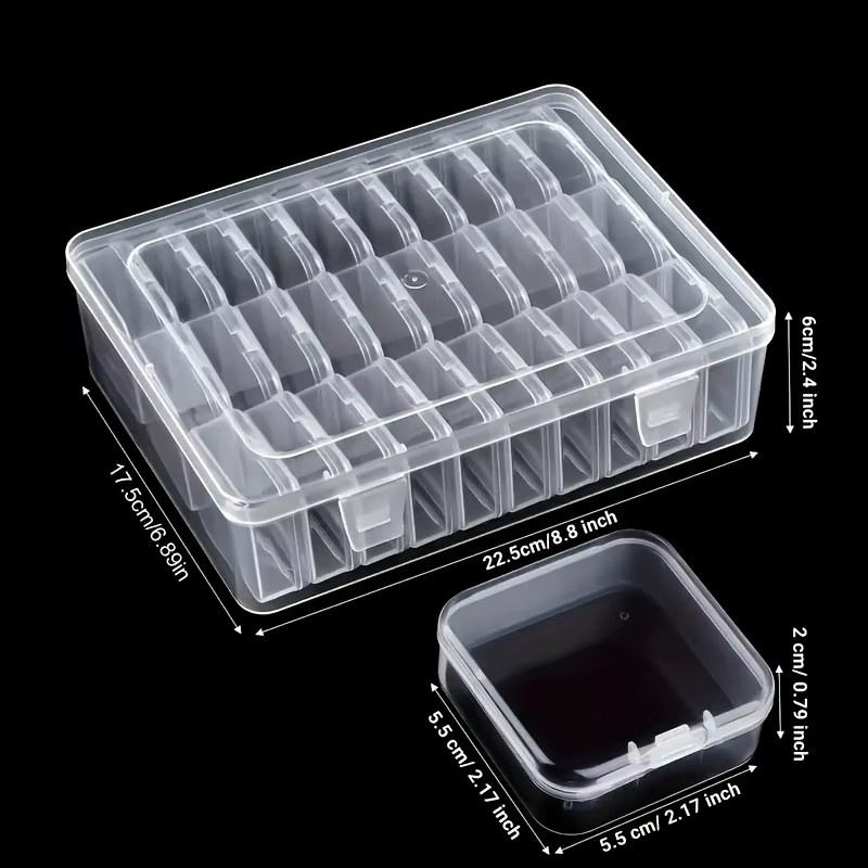 Transparente Kunststoff-Aufbewahrungsbox mit Deckel und Gitterstruktur für Schmuck, Bastelarbeiten und Kleinteile, Farbe: Transparent, B/T/H: 22,5 x 6,0 x 1,0 cm - Bild 2