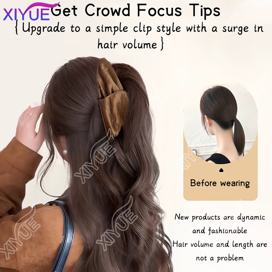 XIYUE Clip-in Pferdeschwanz-Haarteil, lockig, gewellt, Damen - Bild 3