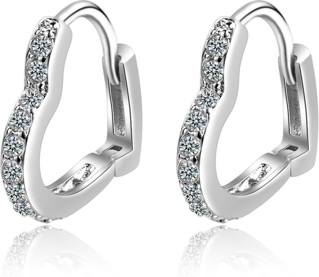 SAY Ohrringe, 925 Sterlingsilber, Moissanit-Herz, Damen - Bild 1