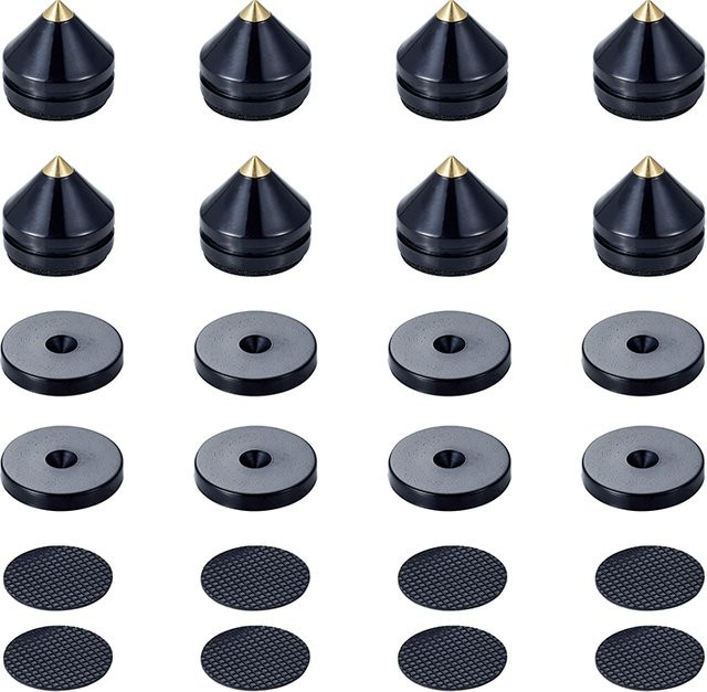Pailvens Lautsprecherfüße 8er-Set aus ABS in Schwarz mit 16-Wege-Gummimatte für Subwoofer - Bild 1