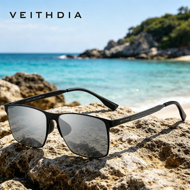 VEITHDIA V82FA26 Sonnenbrille, polarisiert, Vollrand, Metall, Unisex - Bild 1