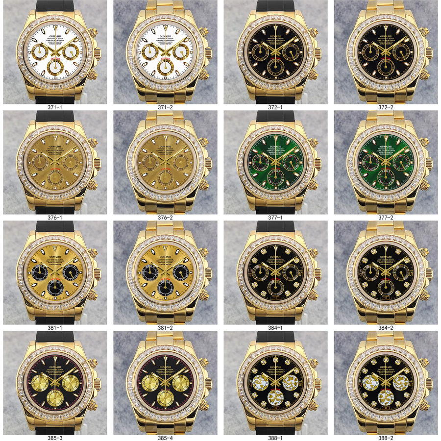 OUMASHI Chronograph, Gold, Diamant, Quarz, 42 mm, Herren - Bild 2