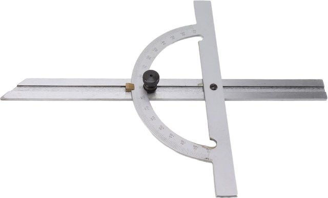 Koogeelife Winkelmesser aus Kohlenstoffstahl für die Holzbearbeitung, verstellbares Winkellineal in Weiß und Silber, Breite: 150 mm - Bild 1
