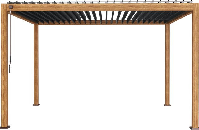 Leco Lamellenpergola Deluxe aus Aluminium mit Lamellendach in Holzoptik, B/T/H: 300 x 300 x 250 cm - Bild 1