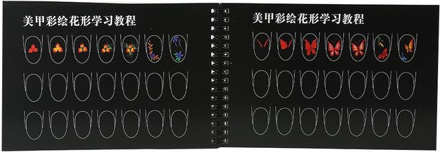CosyHome Nagelkunst Übungsvorlage Lernpapierbuch für Maniküre in Schwarz - Bild 1