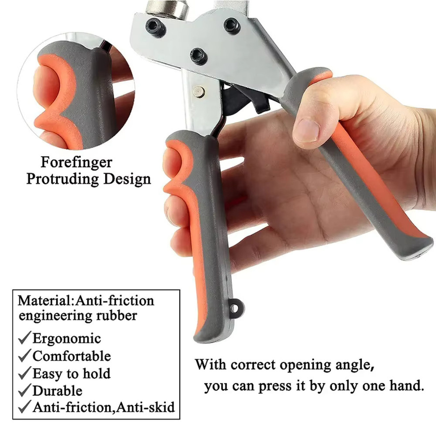 NIUXIANG Handheld Ösenzange Set für Metall-Lochungen und Nieten in Silber - Bild 3