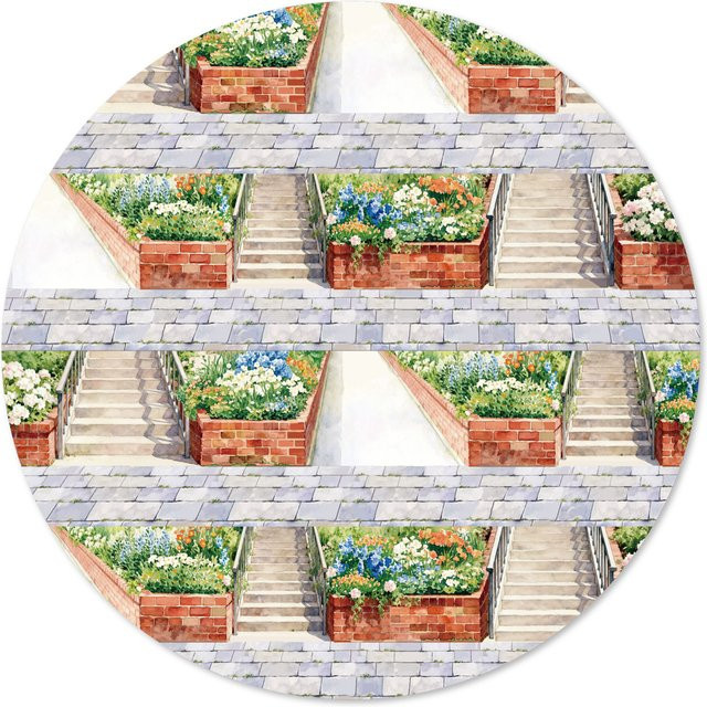 Etori Life Washi Tape Blumenbeet mit Straßenszenenmotiv, Breite: 6 cm, Länge: 2 m, Multicolor - Bild 1