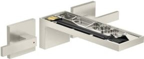 Hansgrohe Axor MyEdition 3-Loch-Waschtischarmatur Fertigset mit Pop-up-Abfluss in Edelstahl-Optik/Silber - Bild 1