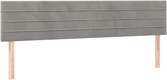 vidaXL LED Kopfteil aus Samt in Hellgrau mit USB-Ladeport und integrierter Beleuchtung, B: 200 cm, T: 5 cm, H: 78-88 cm - Bild 1