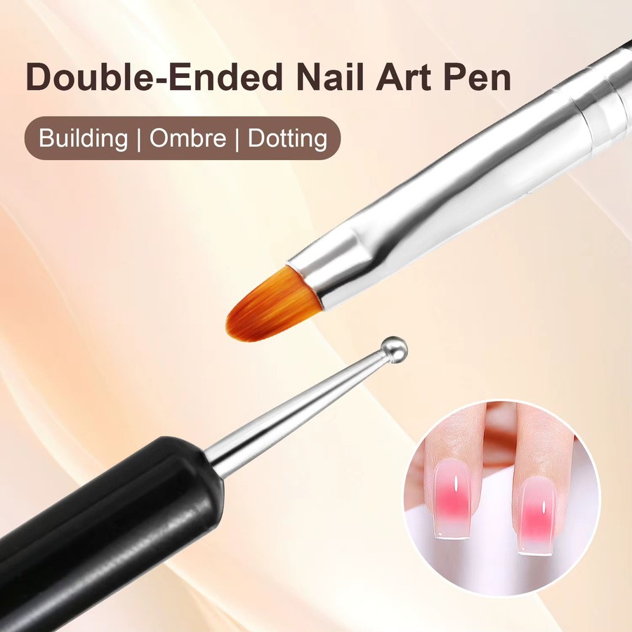 LUSLUKING Nagelkunst Pinsel Set, 6 Stück, Nylon Liner/Flach/Rund - Bild 4