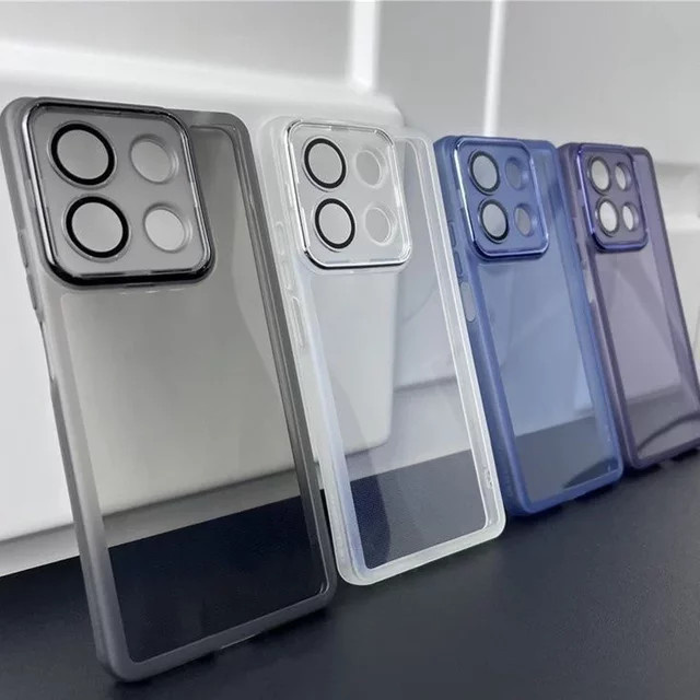 Transparente Silikon Schutzhülle für Xiaomi Redmi Note 13 und Redmi Note 13 Pro Plus 5G mit Kameraschutz in Blau - Bild 1