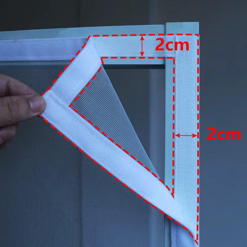 TYMF Magnetisches Moskitonetz für Tür und Fenster in Weiß mit Seitenöffnung, Maßgefertigter Insektenschutz-Vorhang, B: 200 cm, H: 95 cm - Bild 5